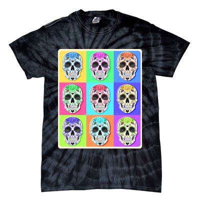 Cool Sugar Skull Pop Art Tie-Dye T-Shirt