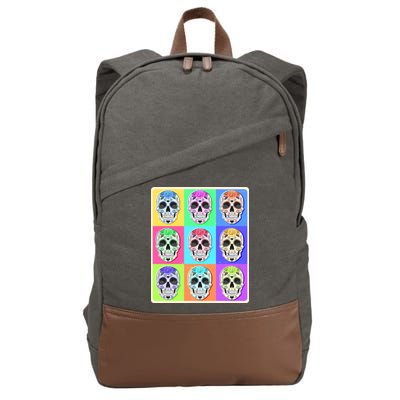 Cool Sugar Skull Pop Art Cotton Canvas Backpack