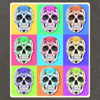 Cool Sugar Skull Pop Art Cotton Canvas Backpack