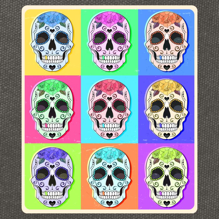 Cool Sugar Skull Pop Art Cotton Canvas Backpack