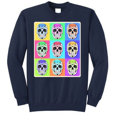 Cool Sugar Skull Pop Art Tall Sweatshirt