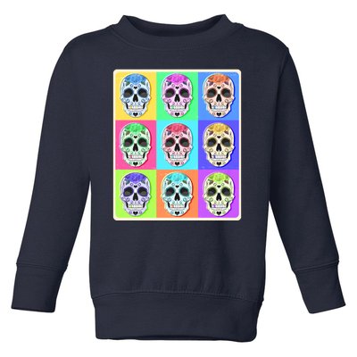 Cool Sugar Skull Pop Art Toddler Sweatshirt