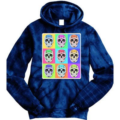 Cool Sugar Skull Pop Art Tie Dye Hoodie