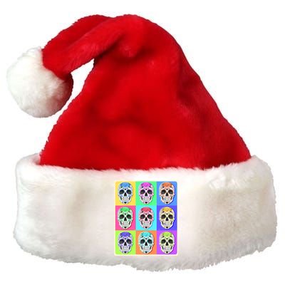 Cool Sugar Skull Pop Art Premium Christmas Santa Hat