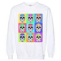 Cool Sugar Skull Pop Art Garment-Dyed Sweatshirt