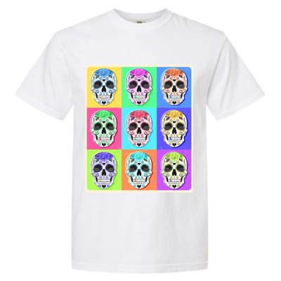 Cool Sugar Skull Pop Art Garment-Dyed Heavyweight T-Shirt