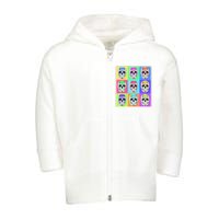 Cool Sugar Skull Pop Art Toddler Zip Fleece Hoodie