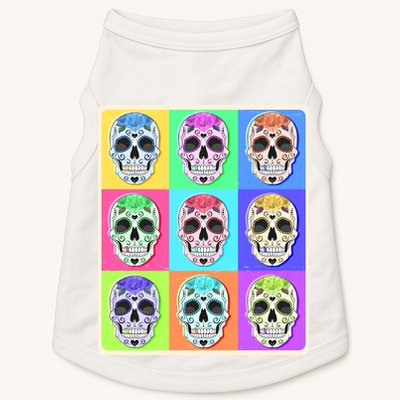 Cool Sugar Skull Pop Art Doggie Tank