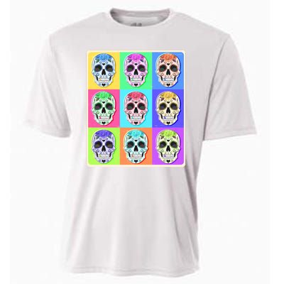 Cool Sugar Skull Pop Art Cooling Performance Crew T-Shirt