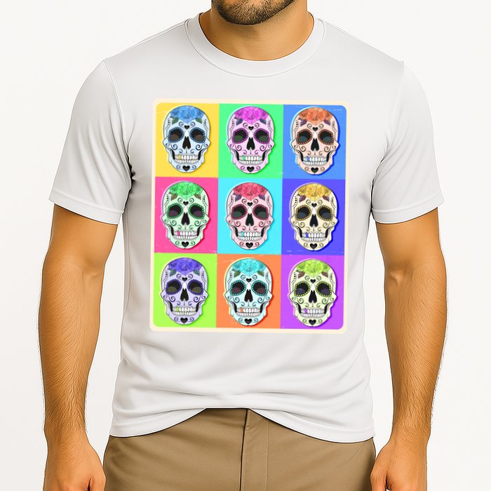 Cool Sugar Skull Pop Art Performance Shirt