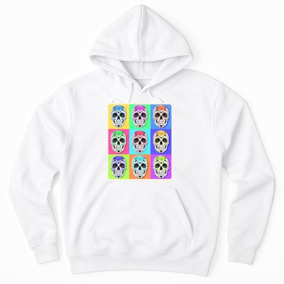 Cool Sugar Skull Pop Art Hoodie