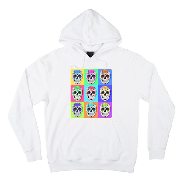 Cool Sugar Skull Pop Art Hoodie