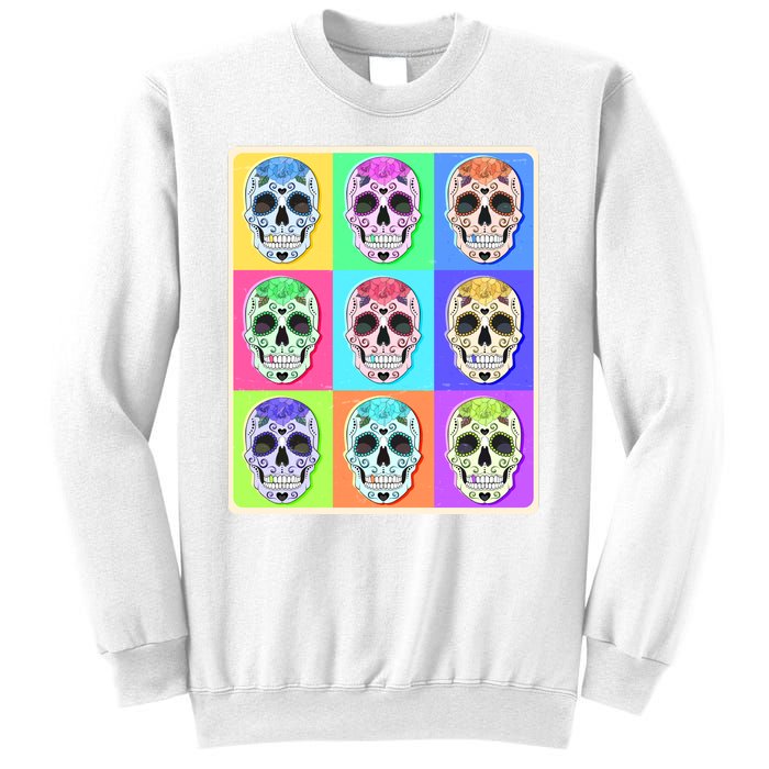 Cool Sugar Skull Pop Art Sweatshirt