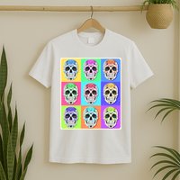 Cool Sugar Skull Pop Art T-Shirt