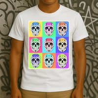 Cool Sugar Skull Pop Art T-Shirt