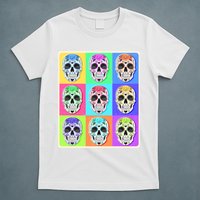 Cool Sugar Skull Pop Art T-Shirt