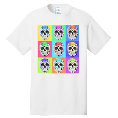 Cool Sugar Skull Pop Art Tall T-Shirt