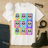Cool Sugar Skull Pop Art Tall T-Shirt