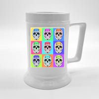 Cool Sugar Skull Pop Art Beer Stein