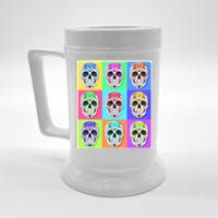 Cool Sugar Skull Pop Art Beer Stein