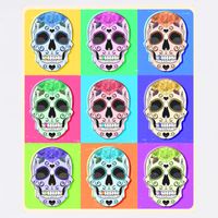 Cool Sugar Skull Pop Art Flatbill Hat