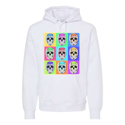 Cool Sugar Skull Pop Art Premium Hoodie