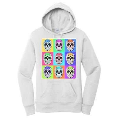 Cool Sugar Skull Pop Art Women's Pullover Hoodie