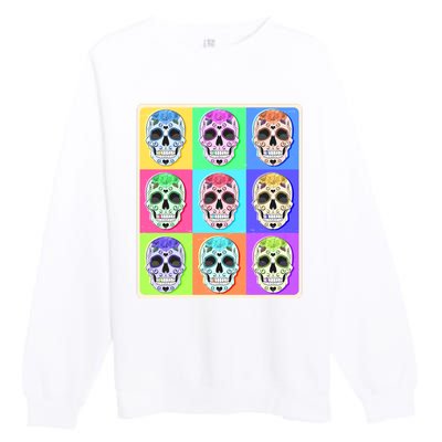 Cool Sugar Skull Pop Art Premium Crewneck Sweatshirt