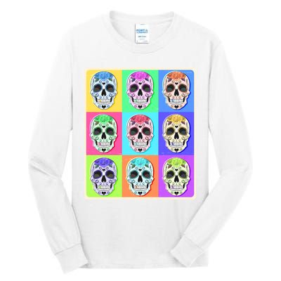 Cool Sugar Skull Pop Art Tall Long Sleeve T-Shirt