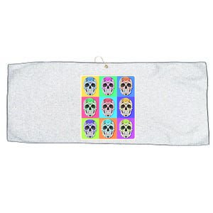 Cool Sugar Skull Pop Art Large Microfiber Waffle Golf Towel