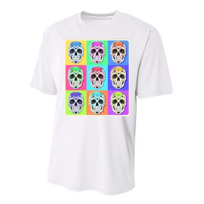 Cool Sugar Skull Pop Art Performance Sprint T-Shirt