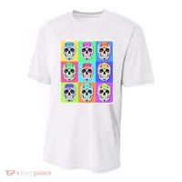 Cool Sugar Skull Pop Art Youth Performance Sprint T-Shirt