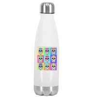 Cool Sugar Skull Pop Art Stainless Steel Insulated Water Bottle