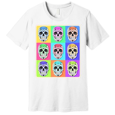 Cool Sugar Skull Pop Art Premium T-Shirt