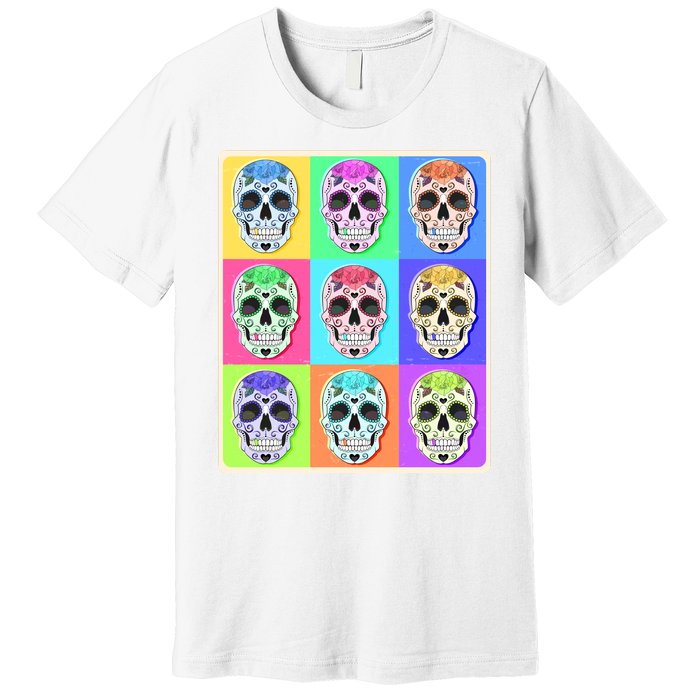 Cool Sugar Skull Pop Art Premium T-Shirt