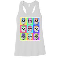 Cool Sugar Skull Pop Art Women's Racerback Tank