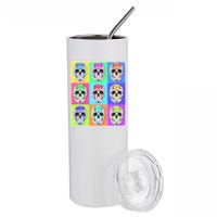 Cool Sugar Skull Pop Art Stainless Steel Tumbler