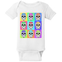 Cool Sugar Skull Pop Art Baby Bodysuit