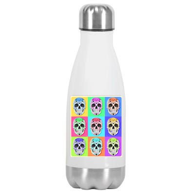 Cool Sugar Skull Pop Art Stainless Steel Insulated Water Bottle