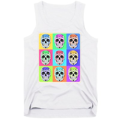 Cool Sugar Skull Pop Art Tank Top