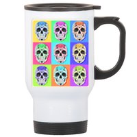 Cool Sugar Skull Pop Art Stainless Steel Travel Mug