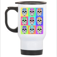 Cool Sugar Skull Pop Art Stainless Steel Travel Mug