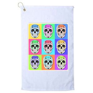 Cool Sugar Skull Pop Art Platinum Collection Golf Towel