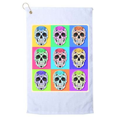 Cool Sugar Skull Pop Art Golf Towel