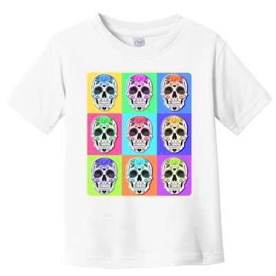 Cool Sugar Skull Pop Art Toddler T-Shirt