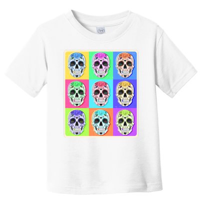 Cool Sugar Skull Pop Art Toddler T-Shirt