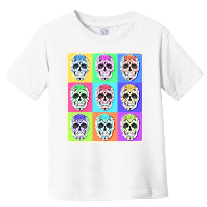 Cool Sugar Skull Pop Art Toddler T-Shirt