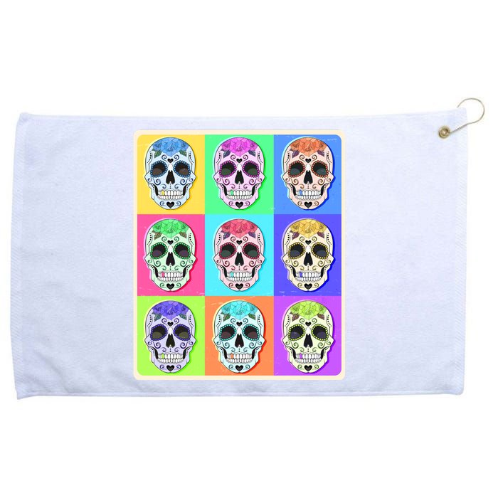 Cool Sugar Skull Pop Art Grommeted Golf Towel