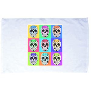 Cool Sugar Skull Pop Art Microfiber Hand Towel