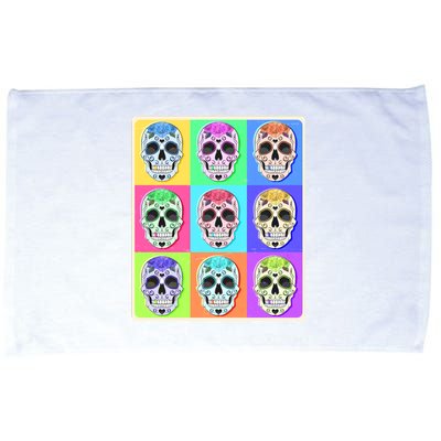 Cool Sugar Skull Pop Art Microfiber Hand Towel